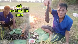 Chài Cá Vợ Chồng Tư Làm Món Cá Nướng Lá Sen Cực Ngon