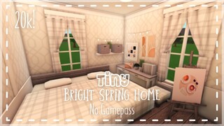 Tiny Bright Spring Home | No Gamepass | 20k | Speedbuild & Tour | Roblox Bloxburg | Tapioca