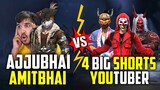 AJJUBHAI AMITBHAI VS 4 BIG SHORTS YOUTUBERS - GARENA FREE FIRE- TOTAL GAMING