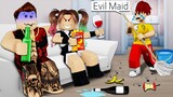 ROBLOX Brookhaven 🏡RP - FUNNY MOMENTS: Evil Maid Bullies Bart | RICH  Vs POOR PEOPLE P3
