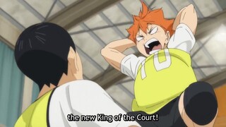 Hinata presented the Crown to the imperial king, When Kageyama encouraged his comrades