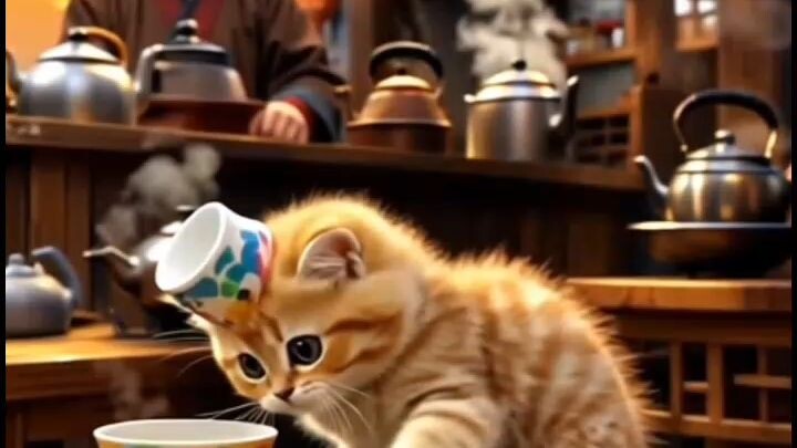 😂🐱 A funny little cat gets into trouble at a Pakistani Chai Dhaba! ☕🤣Watch till the end