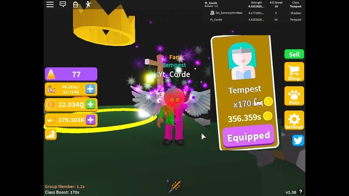 Getting Tempest Class and Get best shiny pet on Saber simulator [ROBLOX]