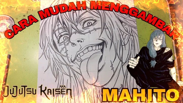 cara yg sangat mudah menggambar anime jujutsu kaisen, MAHITO