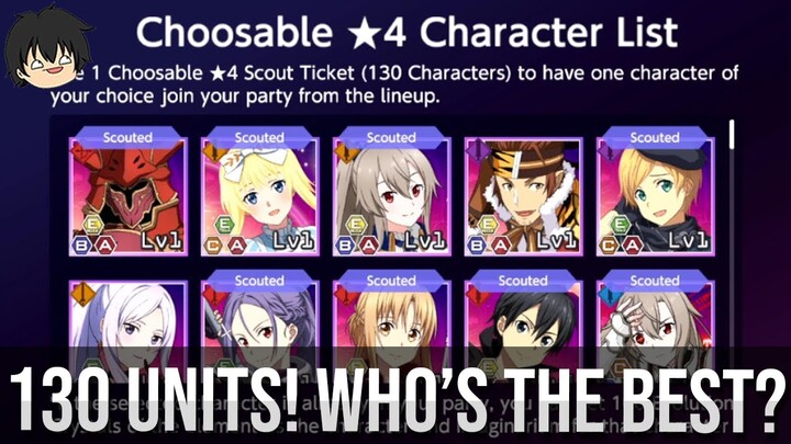 Choosable 130 Units! Who To Choose In Sword Art Online Unleash Blading