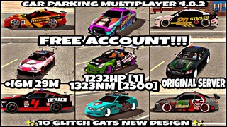 || Car Parking Multiplayer 4.8.2 || Free Account Giveaway || 10 Glitch Cars New Design