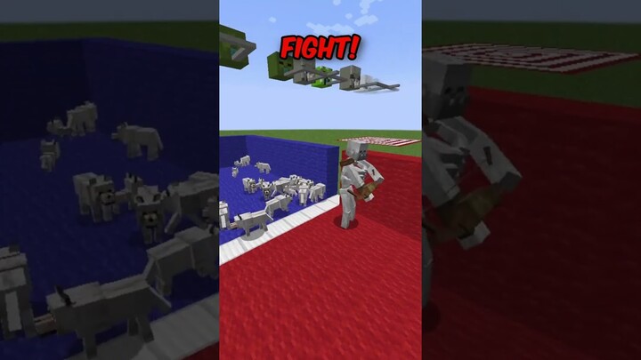 Pack of Wolves Vs. Titan Skeleton! #shorts