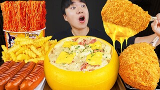 ASMR MUKBANG 직접 만든 대왕 가래떡 떡볶이 불닭볶음면 소세지 먹방 & 레시피 FIRE NOODLES AND Tteokbokki EATING SOUND!