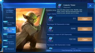 EVENT NOW! GET MORE TICKETS IN NEW EVENT | NEW STARWARS EVENT - NEW EVENT FREE SKIN MLBB