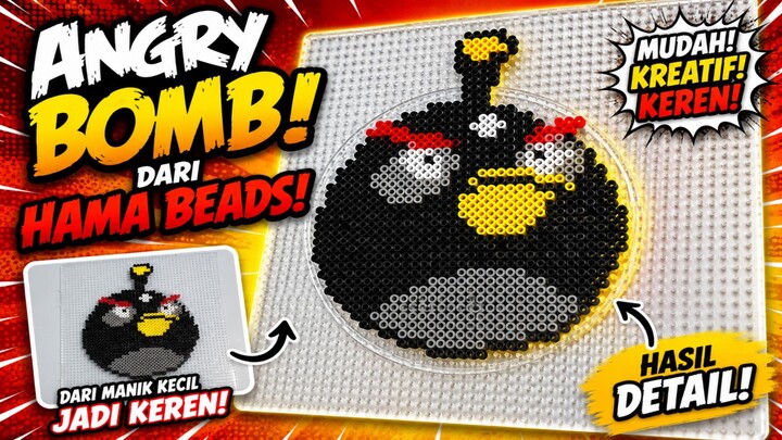 Pixel Art Bomb Angry Bird dari Hama Beads