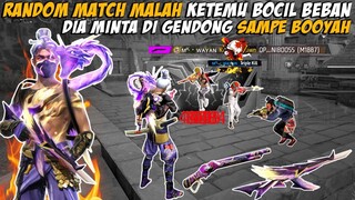 MAIN RANDOM MATCH MALAH KETEMU BOCIL BEBAN, DIA MINTA DI GENDONG SAMPE BOOYAH -FREEFIREINDO