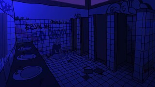 you're in a bathroom at a party