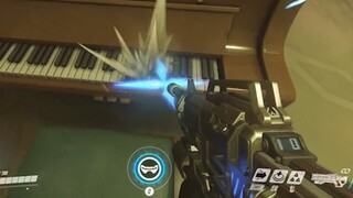 Bản đồ mới của Overwatch chơi piano Paris chơi bài hát chủ đề "Fighting the Landlord" piano Tianxiu cấp 10