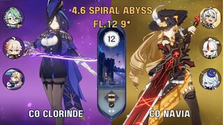 C0 Clorinde Aggravate x C0 Navia | 4.6/4.7 Spiral Abyss fl.12 9 stars.