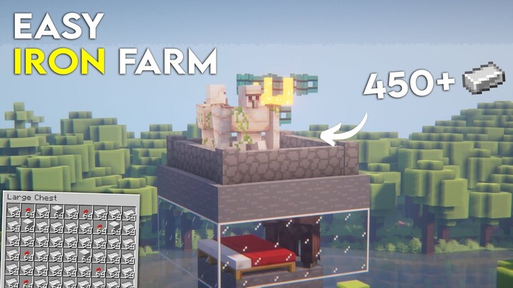 EASY Iron Farm Minecraft Bedrock 1.19 | 450+ Iron Per Hour