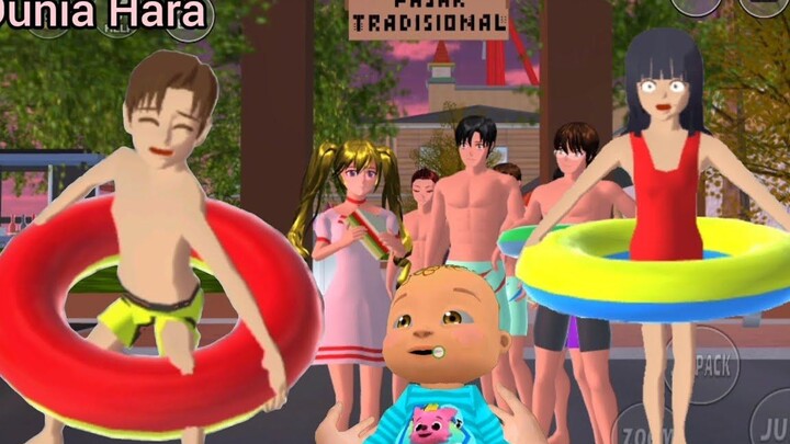 Bay1 Sultan Tom Tom Yuta Mio Sakura ไปตลาดกลางคืนและว่ายน้ำที่ชายหาด Sakura Simulator 7