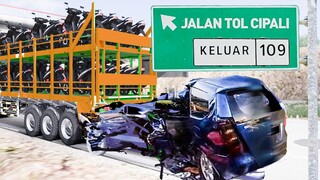 ✅ AVANZA VS TRUCK FUSO HANCUR TAK BERBENTUK, SATU KELUARGA TERE3NGGUT DI TOL CIPALI KM 113.200