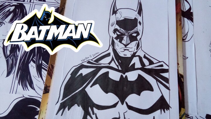 Batman || Black and White Art (SPEED DRAWING)