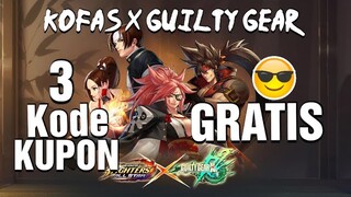 3 Kupon Gratis dan Review Gameplay Sol, baiken, Dizzy,  KOFAS X Guilty Gear Xrd  Rev2 Android/Ios