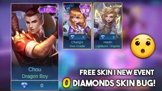 0 DIAMONDS ONLY ALL SKIN! NEW BUGS?! FREE SKIN! LEGIT?! Mobile Legends