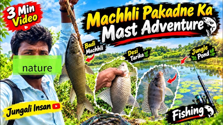在山间小池塘钓鱼｜大自然中的惊喜捕鱼之旅 🎣🐟