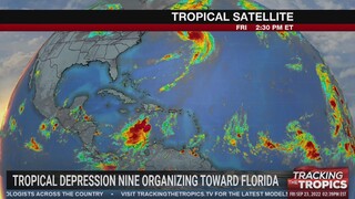 Tracking the Tropics: Tropical Depression Nine organizing as it heads toward Gulf