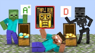 Monster School : Temple Run Challenge 2022 - Funny Story - Minecraft Animation