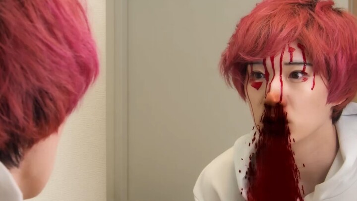 The eerie girl keeps having a nosebleed.