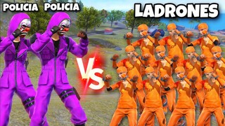 POLICÍAS VS 50 LADRONES 😨 *ESCONDIDAS EXTREMAS* 😂 FREE FIRE