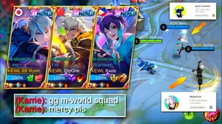 M-WORLD SQUAD IS HERE!! ft. BADS GAMING and MobaYinn | AUTO WIN?! | MLBB LING 515 SKIN