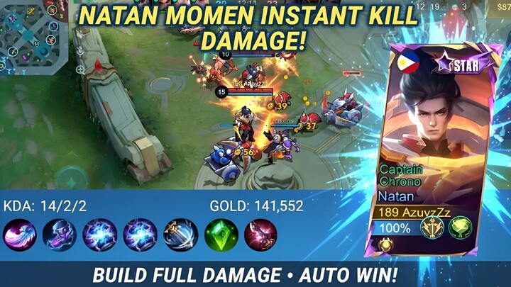 Natan Momen Instant Kill Damage! 🤯 14/2/2 + Damage Gila, Dijamin Auto Win🚀🔥