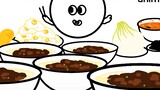 Video animasi mukbang makan Chajangmyun