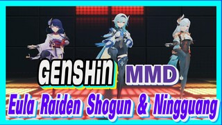 [Genshin  MMD]  Eula, Raiden Shogun & Ningguang  [The Puppet Show]