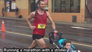 Break the world marathon record with pushing the pram