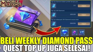 SEKARANG BELI WEEKLY DIAMOND PASS MAKIN UNTUNG, BISA SELESAIKAN QUEST TOP UP JUGA!! | MOBILE LEGENDS