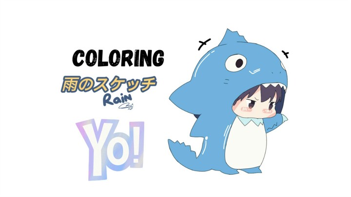 ヨシキリザメ Yo! Draw Art Shark Chibi (Coloring).