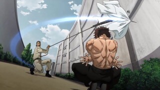 Baki and Gouki vs Yanagi, Baki is shocked because Gouki Shibukawa defeated Yanagi