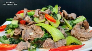 cách làm THỊT BÒ XÀO CẢI THÌA món ăn ngon tuyệt - món ngon dễ làm