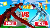 Using FIRE DRAGONS vs ICE DRAGONS in Minecraft