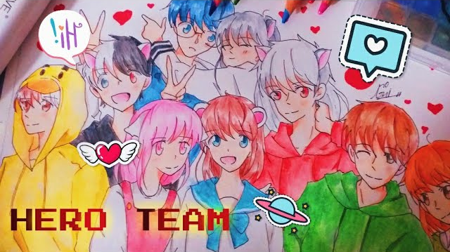 Vẽ Anime Hero Team ( Sammy,Simmy,Kairon,Mister Vịt , Siro , Phong Cận ...)  - Bilibili