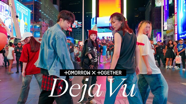 纽约时代广场| 满满宿命感｜华人团队Weone超帅翻跳txt- 'deja vu'