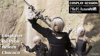 Cosplay Session di Curug - Nier Automata A2 (Refeen), 9S (Chococo), 2B (Ru Pyon)