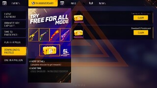 Free Gun skins m1887🔥👊5th anniversary event today🎁Freefire