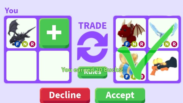 I trade my neon shadow dragon for A Candy cannon & 3 Neon Legendary!! ( Short video )