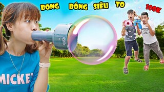 Hà Sam Thử Thách 100k Mua Máy Thổi Bong Bóng Xà Phòng Và Máy Thổi Bong Bóng Khổng Lồ Tự Chế