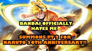 SUMMONING Pt 2 For Naruto 20th Anniversary! Bandai Officially Hates Me... (Nxb Ninja Voltage)