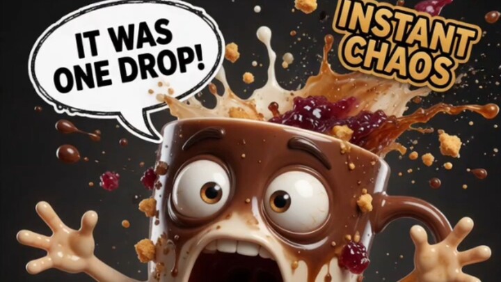 【皮克斯风格3D动画】一杯咖啡引发厨房大爆炸！一滴水=灾难💀 循环播放