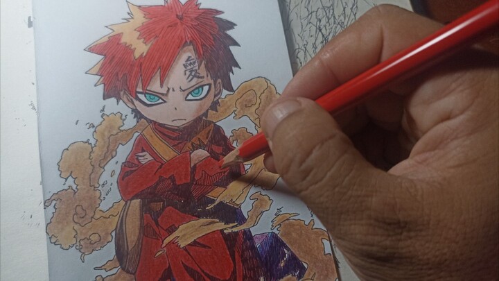 mewarnai gambar chibi Gaara