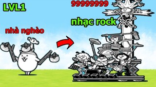 TIẾN HÓA EVOLVING UBER SAKURANI NHÀ NGHÈO THÀNH BAN NHẠC ROCK - The Battle Cats - TOP GAME THÀNH EJ