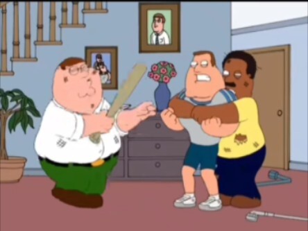 Family Guy, Joe vs. the Three Borns, the unique and exciting fighting scenes of the Family Guy